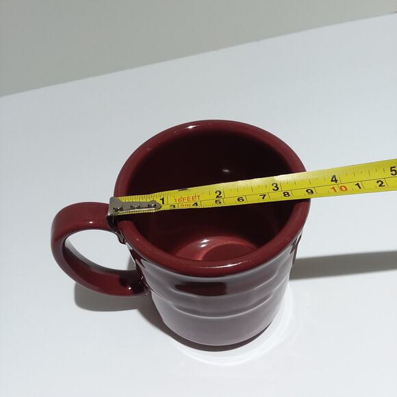 Longaberger Pottery Woven Traditions Coffee Tea Mug Paprika 4” Tall Made in USA - Picture 7 of 8